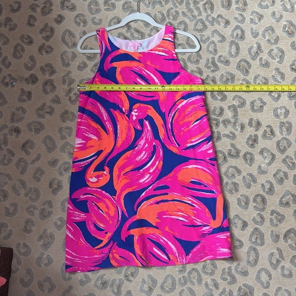 Lilly Pulitzer Plume Bloom 100%Silk Jackie Shift Dress Small EUC blue sleeveless - Picture 6 of 6